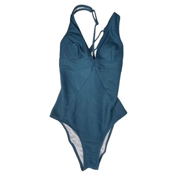 Cupshe Women's Blue One Piece Swimsuit V-Neck Cross-Back Size S - Picture 7 of 15